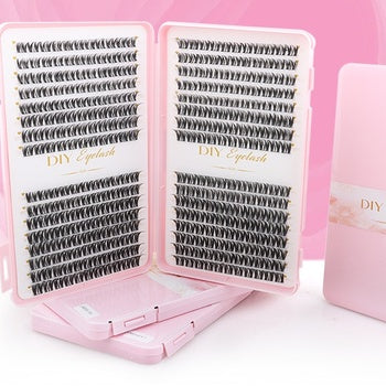 Premium Manga Lash Extension DIY Kit - Angel Style Whispy Clusters with Bond, Seal, and Tweezer Set