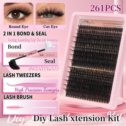 Entry-Level B2B Sample Pack: 261-Cluster DIY Lash Spa Kit with FREE Handmade Straw Bag