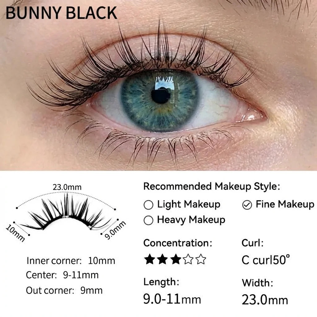 BUNNY BLACK - 2026 Premium Magnetic Lash Kit | UCharmLashes