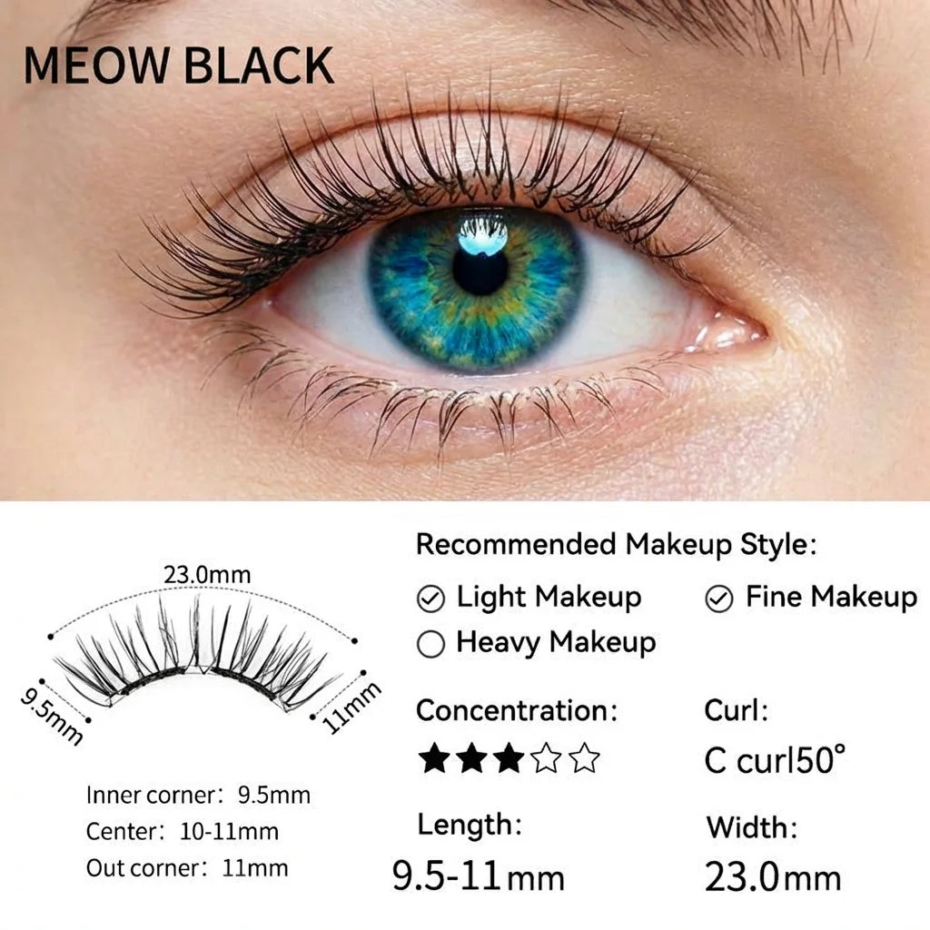 MEOW BLACK - 2026 Premium Magnetic Lash Kit | UCharmLashes