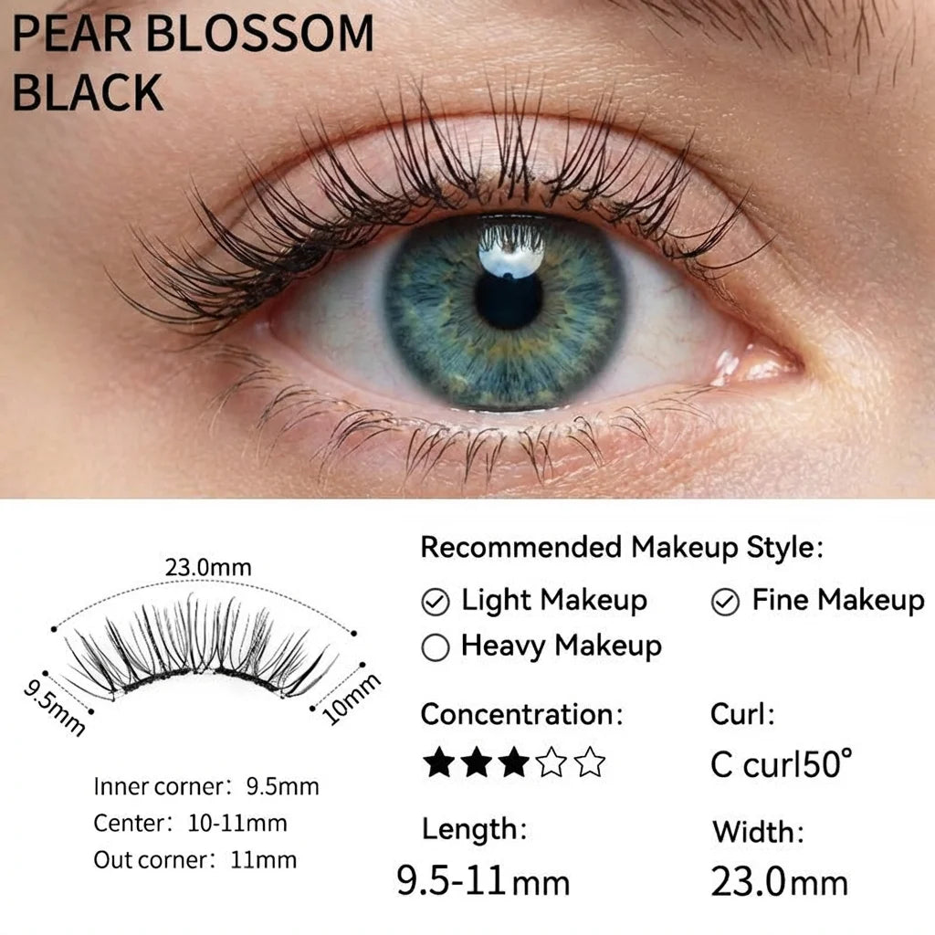 PEAR BLOSSOM BLACK - 2026 Premium Magnetic Lash Kit | UCharmLashes