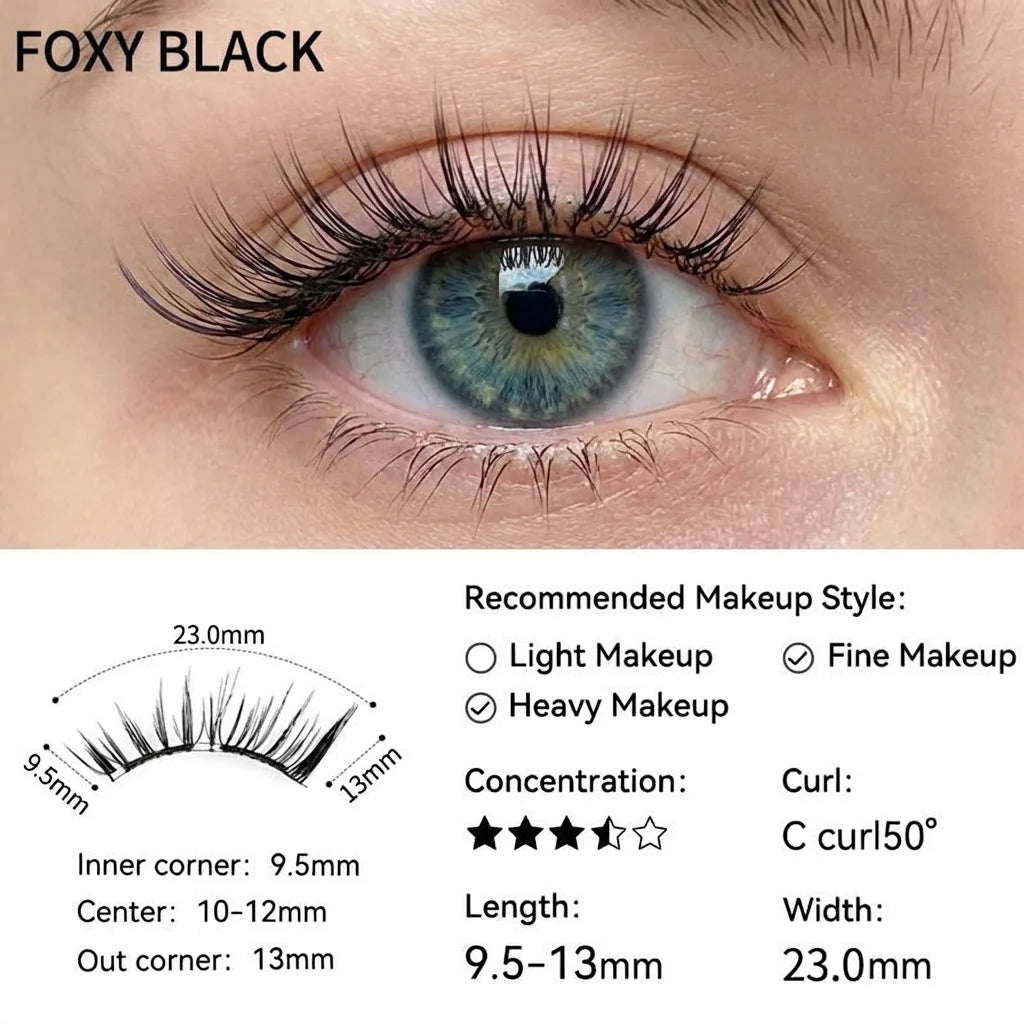 FOXY BLACK - 2026 Premium Magnetic Lash Kit | UCharmLashes