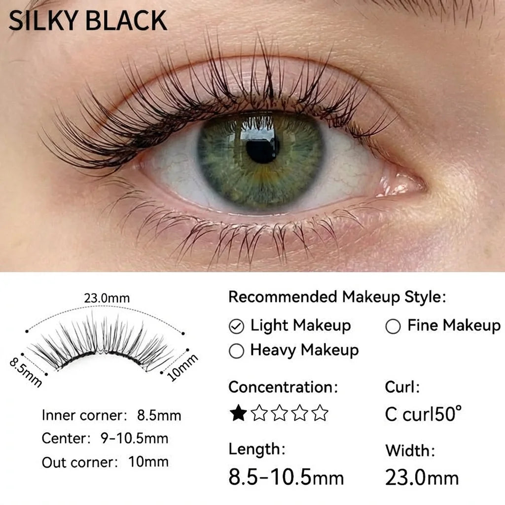 SILKY BLACK - 2026 Premium Magnetic Lash Kit | UCharmLashes