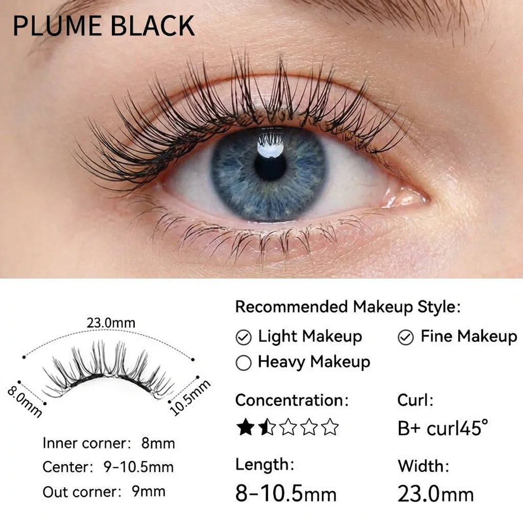 PLUME BLACK - 2026 Premium Magnetic Lash Kit | UCharmLashes