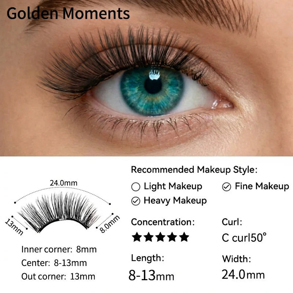 GOLDEN MOMENTS - 2026 Premium Magnetic Lash Kit | UCharmLashes