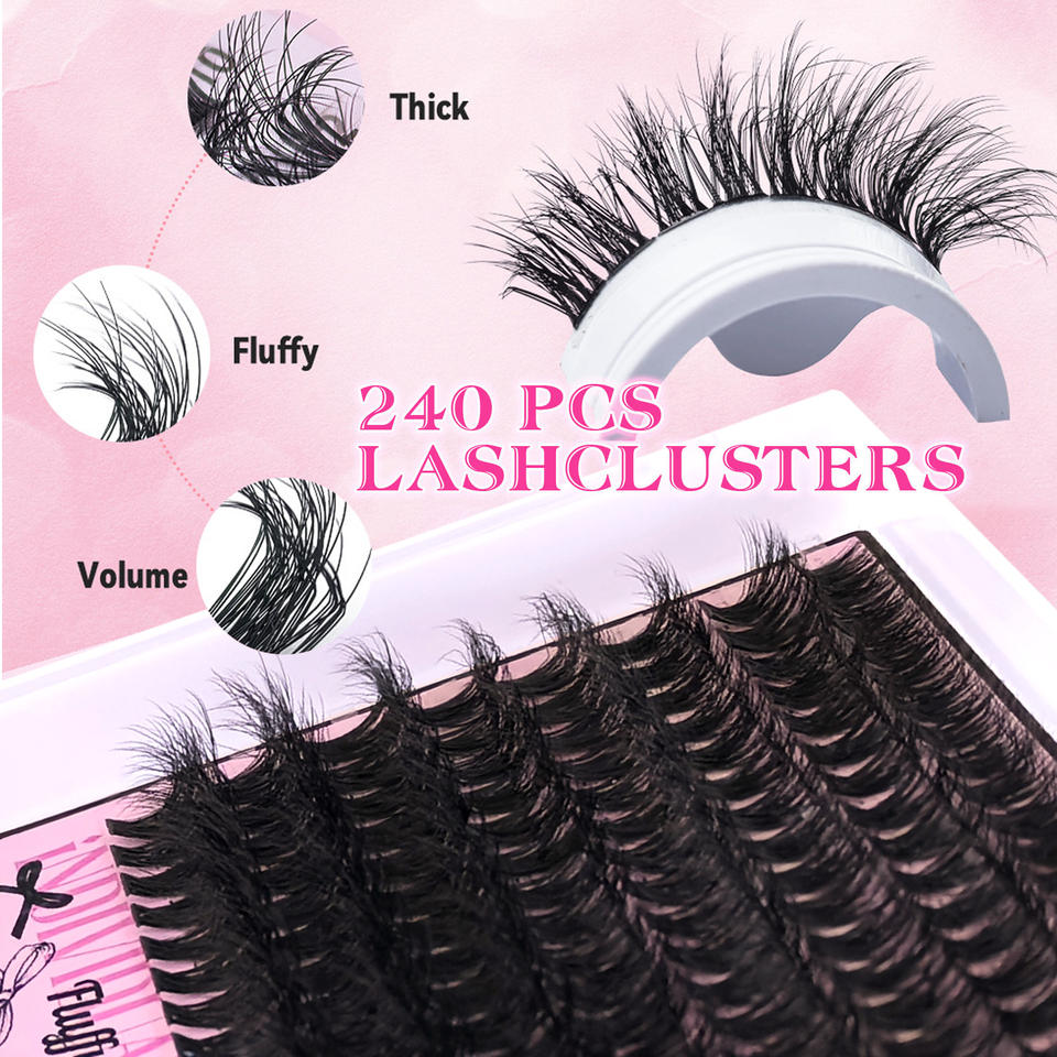 Professional 320pcs DIY Lash Cluster Kit with Bond & Seal - Salon Quality Eyelash Extensions at Home