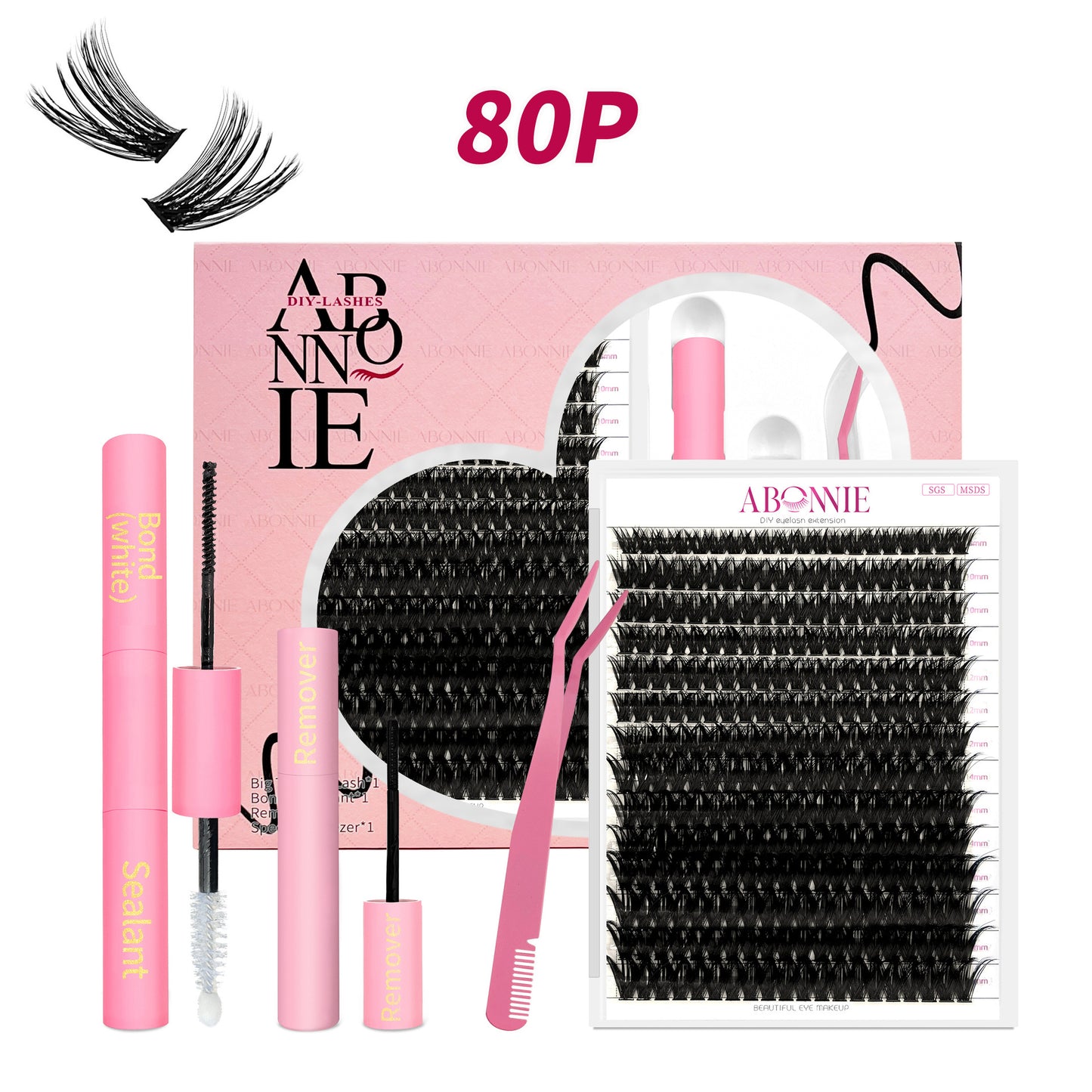 Abonnie DIY Lash Extension Kit - Fluffy Mink Lash Clusters (Full SKU Collection)