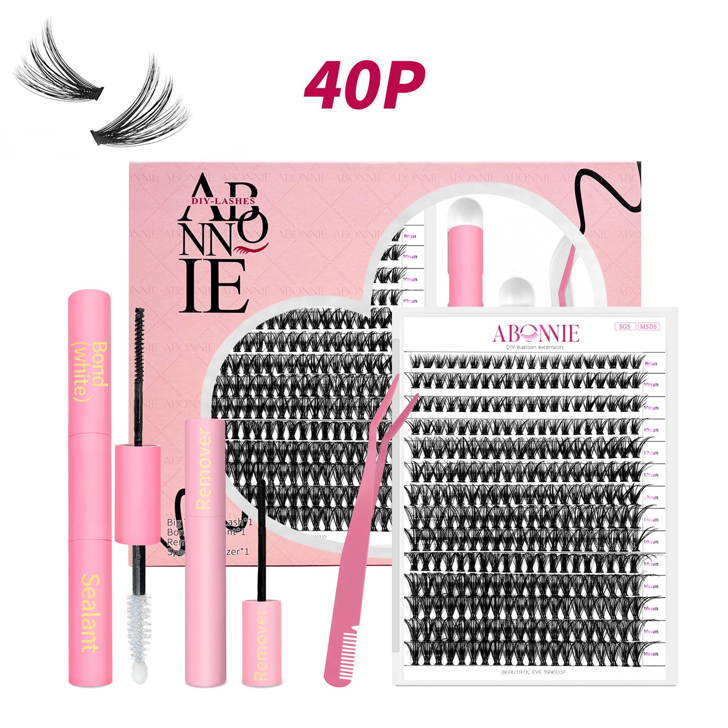 Abonnie DIY Lash Extension Kit - Fluffy Mink Lash Clusters (Full SKU Collection)