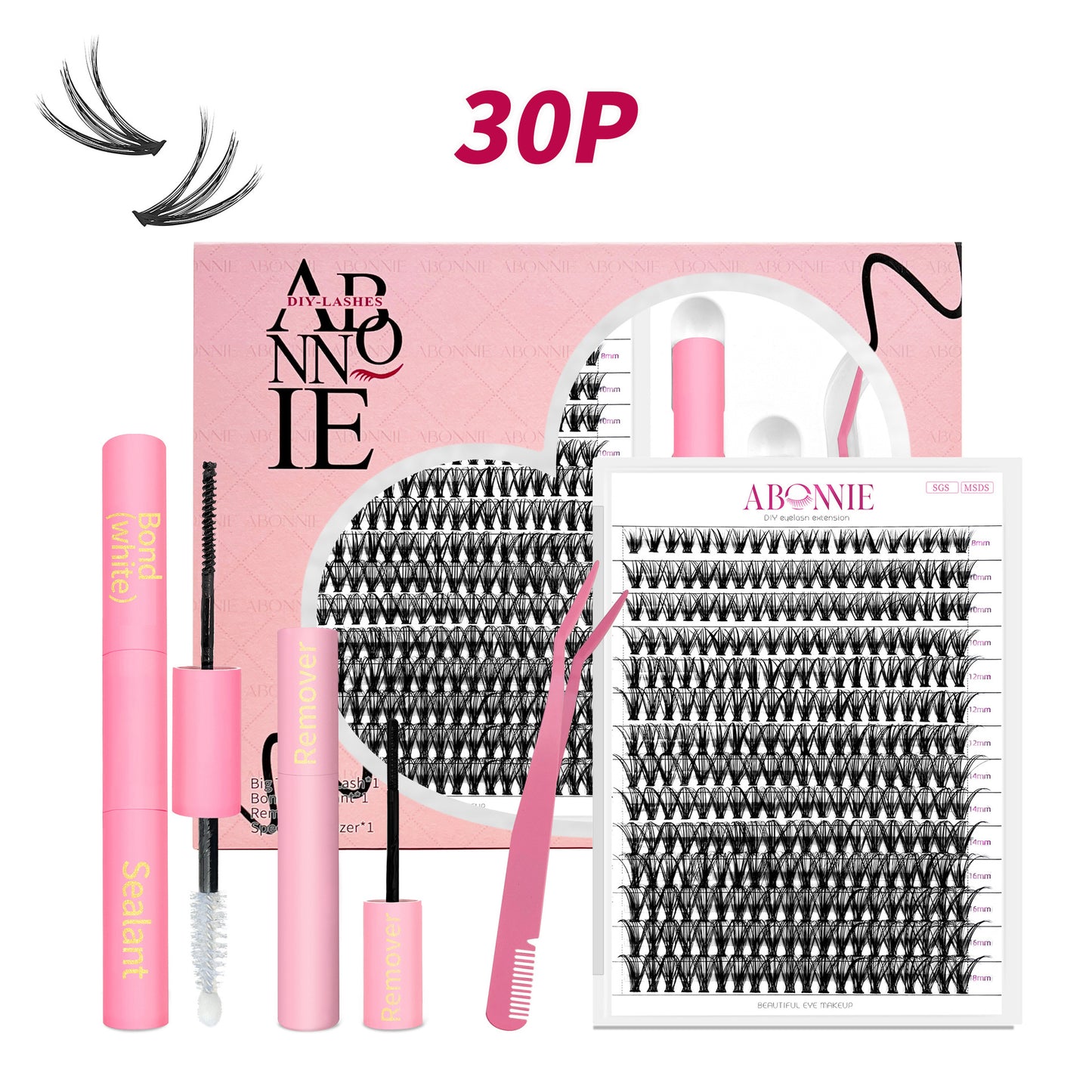 Abonnie DIY Lash Extension Kit - Fluffy Mink Lash Clusters (Full SKU Collection)
