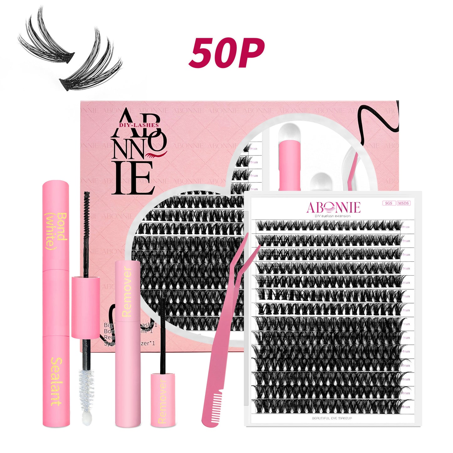 Abonnie DIY Lash Extension Kit - Fluffy Mink Lash Clusters (Full SKU Collection)