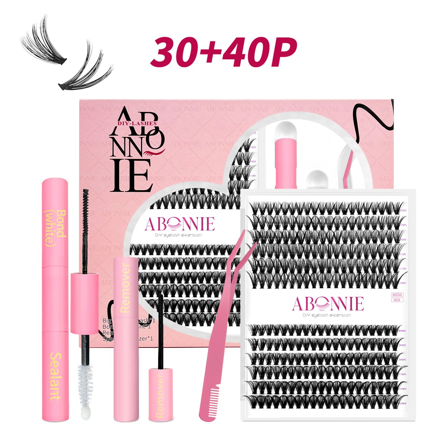 Abonnie DIY Lash Extension Kit - Fluffy Mink Lash Clusters (Full SKU Collection)