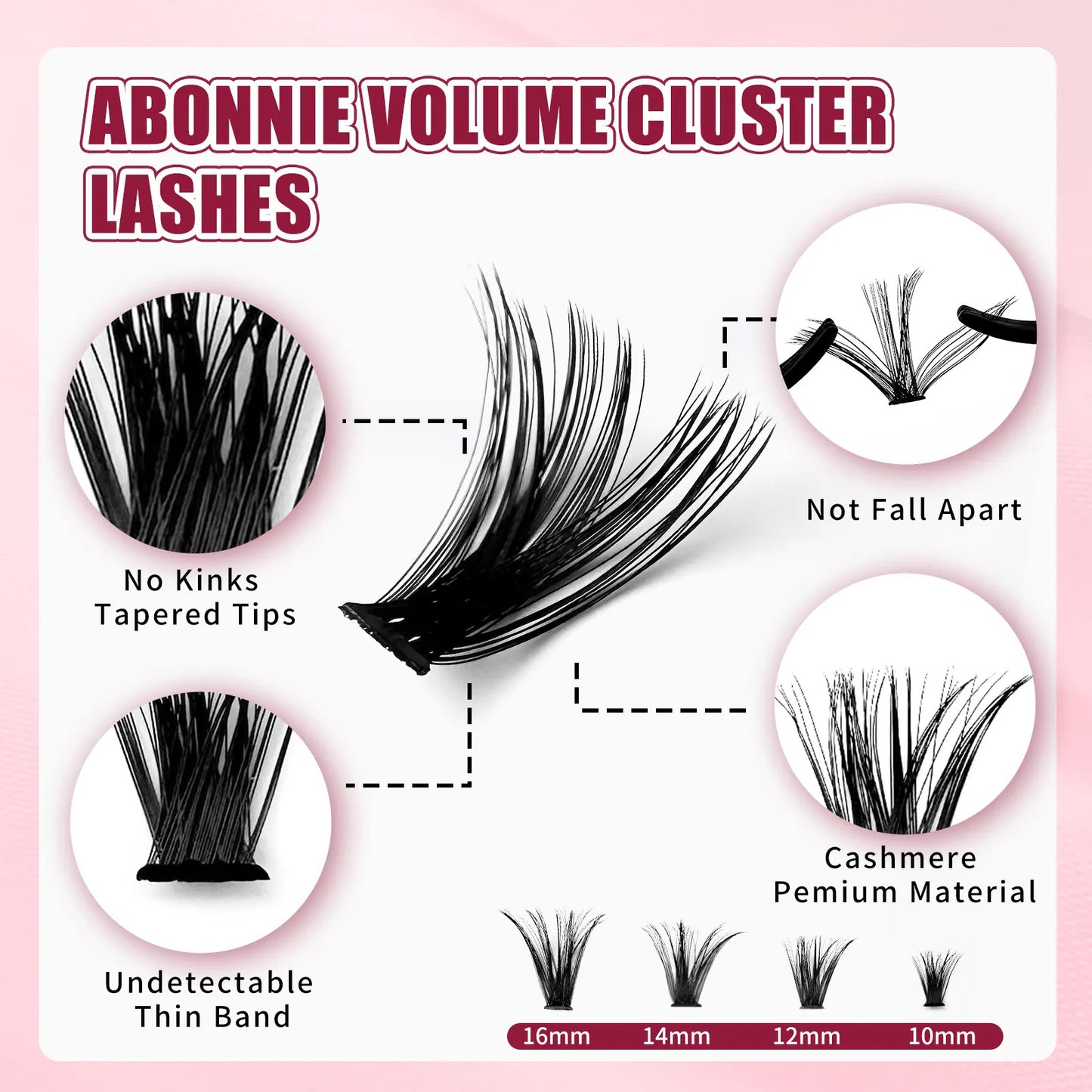 Abonnie DIY Lash Extension Kit - Fluffy Mink Lash Clusters (Full SKU Collection)