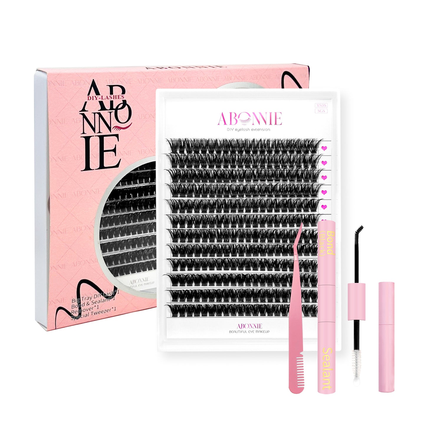 Abonnie DIY Lash Extension Kit - Fluffy Mink Lash Clusters (Full SKU Collection)
